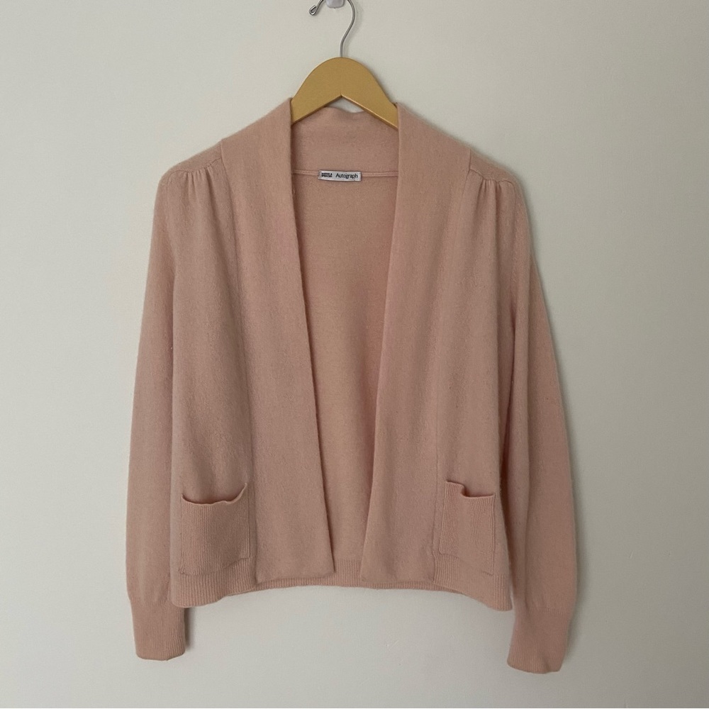 Autograph Marks & Spencer Pure Cashmere Cardigan in Light Pink size Small